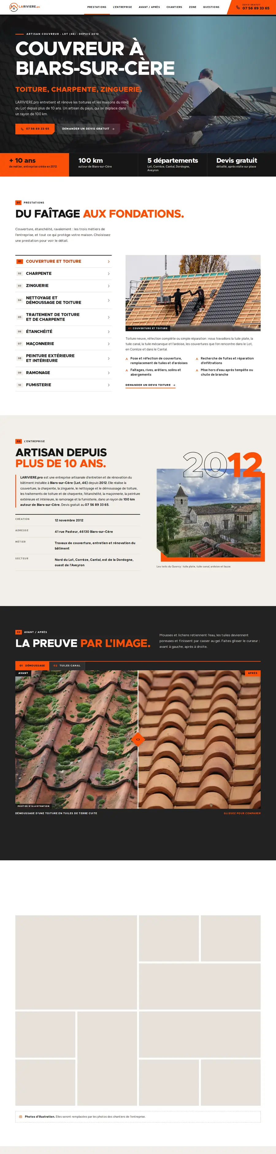 Capture complète du site LARIVIERE.pro