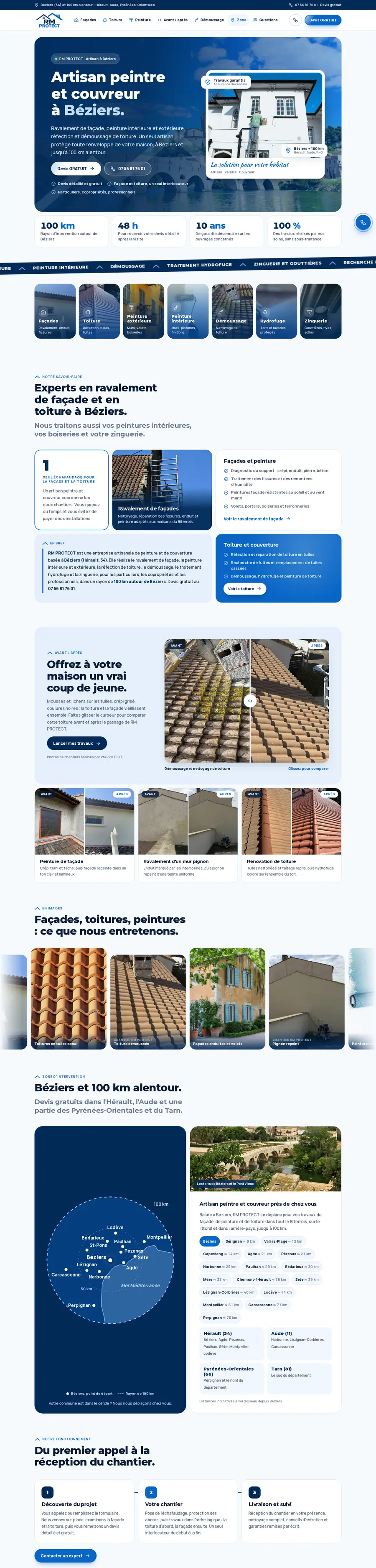 Capture complète du site RM PROTECT